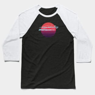 Retrowave Alien Sun Baseball T-Shirt